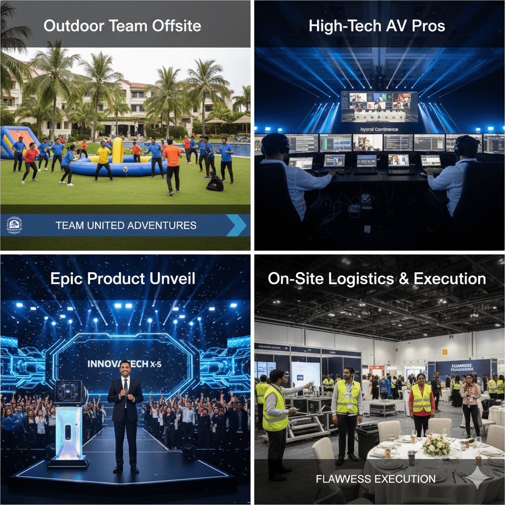 Outdoor team offsite event